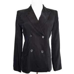 Smythe DB Tuck-In Blazer Double Breasted in Black Size 4 Super Soft Revolve